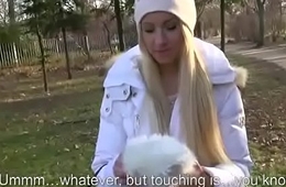 Public Cock Sucking With Euro Teen Coddle Outdoors 13