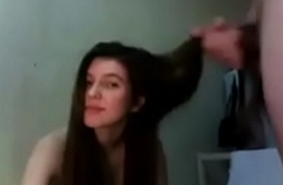 sexy teen hairjob and cum in hair long hair hair 1