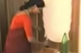red saree lady removing dress and enjoying with young guy.3GP